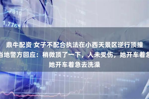 鼎牛配资 女子不配合执法在小西天景区逆行顶撞交警，当地警方回应：稍微顶了一下，人未受伤，她开车着急去洗澡