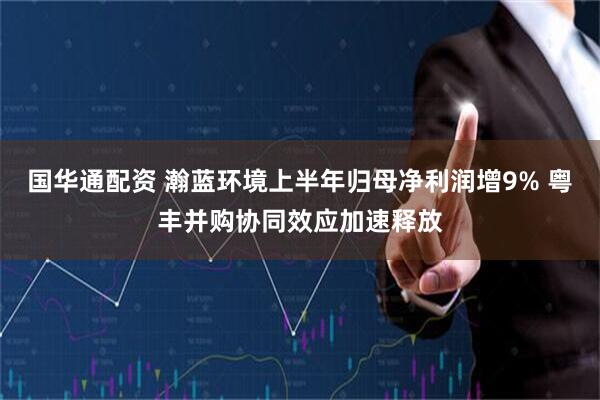 国华通配资 瀚蓝环境上半年归母净利润增9% 粤丰并购协同效应加速释放
